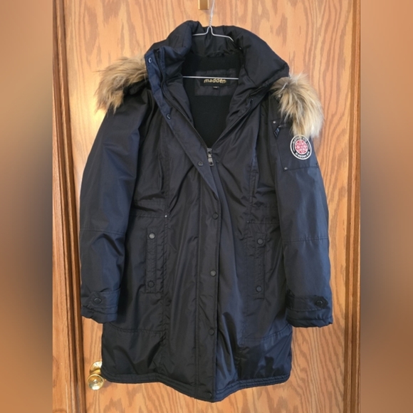 Madden Nyc Jackets & Blazers - Madden NYC Black Parka with Faux Fur Trim NWOT!